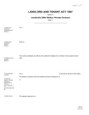 Landlord's Offer Notice