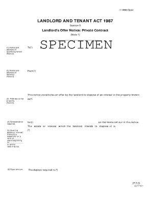 Landlord's Offer Notice