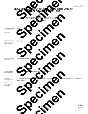 Participating Tenant Notice of Assignment