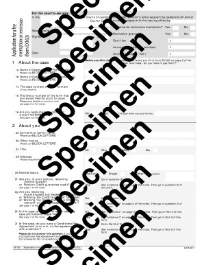 UK Court Fee Exemption Application