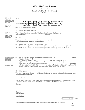 Landlord's Offer Notice (House)