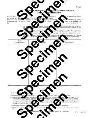 UK Company Members Agreement to Short Notice of Meeting