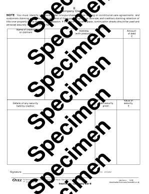 Company Creditors List B Form