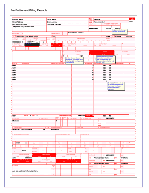 Pre-Entitlement Billing Form