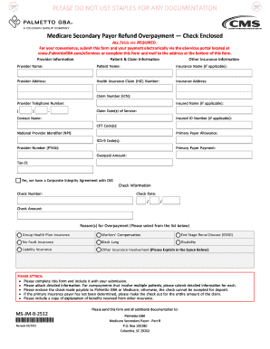 Medicare Secondary Payer Refund Overpayment Form