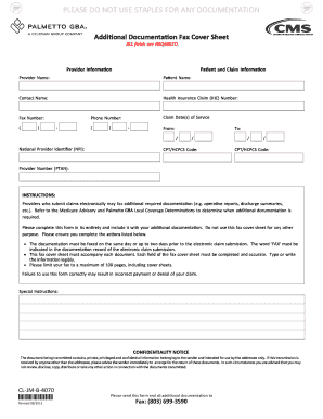 Health Insurance Claim Fax Cover Sheet