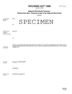 UK Assured Shorthold Tenancy Notice