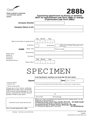 Termination of Director or Secretary Appointment