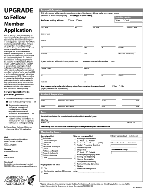 American Academy of Audiology Membership Application