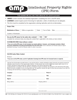Intellectual Property Rights Form
