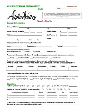 Employment Application Form