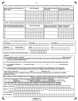 Kenya Income Tax Return Form I.T.1