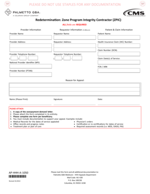 Medicare Appeal Form AP-HHH-A-1050