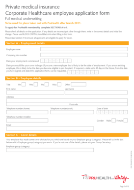 PruHealth Employee Medical Insurance Application