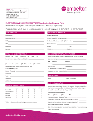 Electroconvulsive Therapy Authorization Request Form