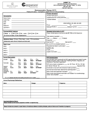 Electroconvulsive Therapy Authorization Form