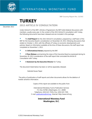 IMF Country Report No 13363 TURKEY - imf
