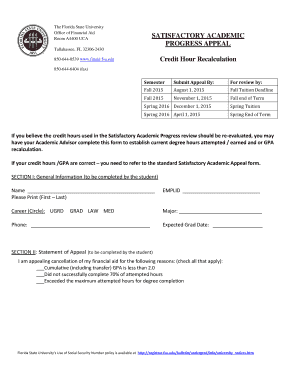 Florida State University Academic Progress Appeal