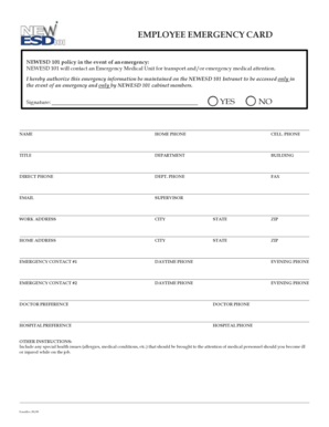 Newesd 101 form