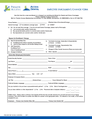 Employee Dental and Vision Coverage Enrollment Form