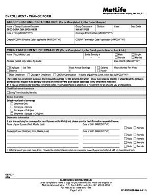 MetLife Employee Enrollment Form