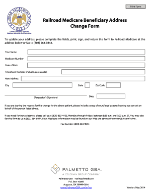 Railroad Medicare Beneficiary Address Change Form