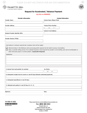 Request for Accelerated Advance Payment Form