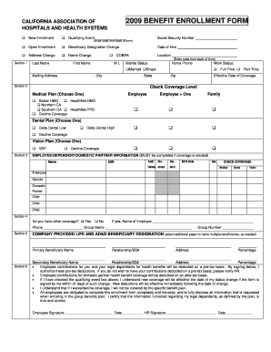 California Benefit Enrollment Form