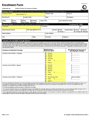 Employee Voluntary Life and AD&D Enrollment Form