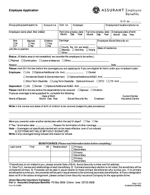 Employee Benefits Enrollment Form