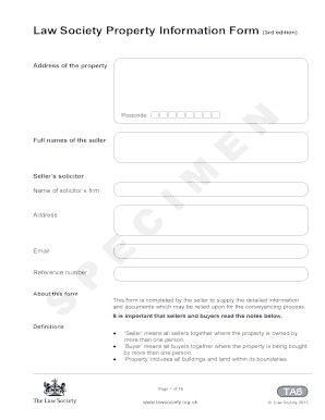 Law Society Property Information Form