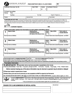 Prescription Drug Claim Form