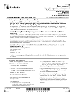 Group Life Insurance Claim Form