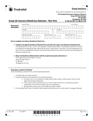 Group Life Insurance Beneficiary Statement