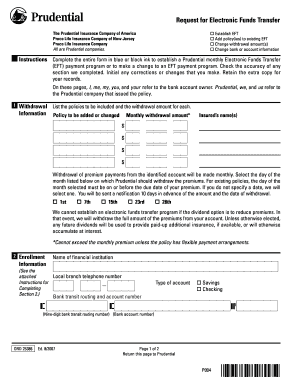 Request for Electronic Funds Transfer