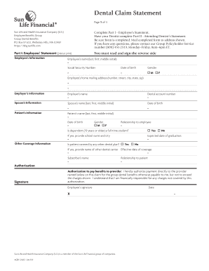 Dental Claim Statement