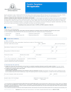 Franklin Templeton IRA Application