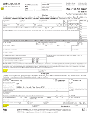 Oregon Workers' Compensation Claim Form