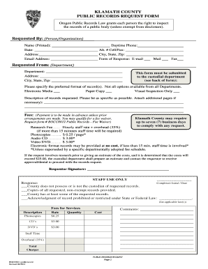 Klamath County Public Records Request Form