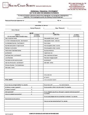 Personal Financial Statement