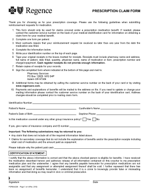 Prescription Claim Form
