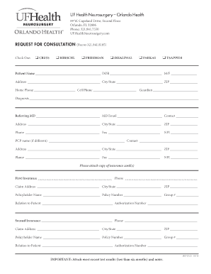 UF Health Neurosurgery Consultation Request Form