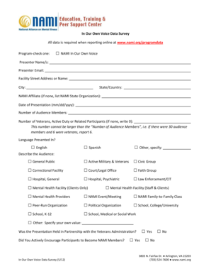 In Our Own Voice Data Survey