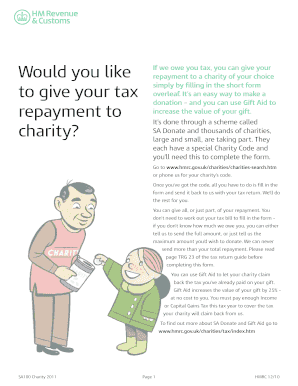 UK Tax Repayment to Charity Form