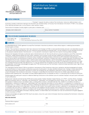 eContributions Services Employer Application