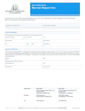 New User Request Form