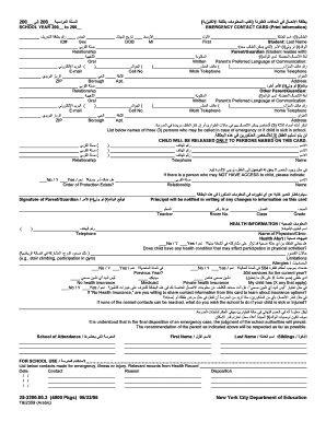 Emergency Contact Card