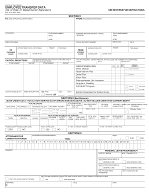California Employee Transfer Data Form