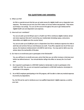 FSA Questions and Answers