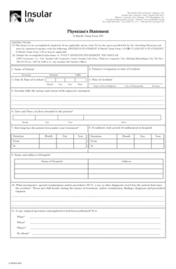 Physician's Statement I-Shield Claim Form III